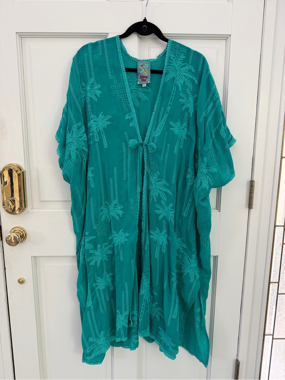 Johnny Was Palm Georgia Kimono, Teal, One Size